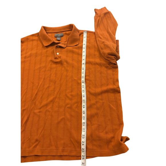 Saddlebred Polo Long Sleeve Cotton Blend Orange Mens XL - Picture 4 of 5